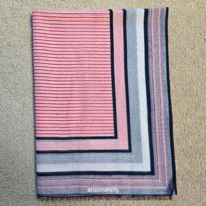 NWOT Lightweight silk/cotton red, white, blue scarf summer preppy nautical